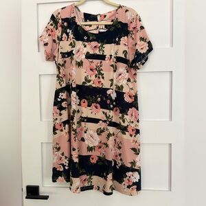 Nina Leonard Pink and Blue Sundress Size XL